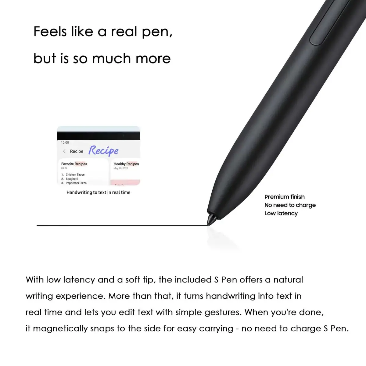 CaoXiong Black Stylus Pen for Samsung Galaxy Tab S7 FE | 4096 Pressure Sensitivity - view 2