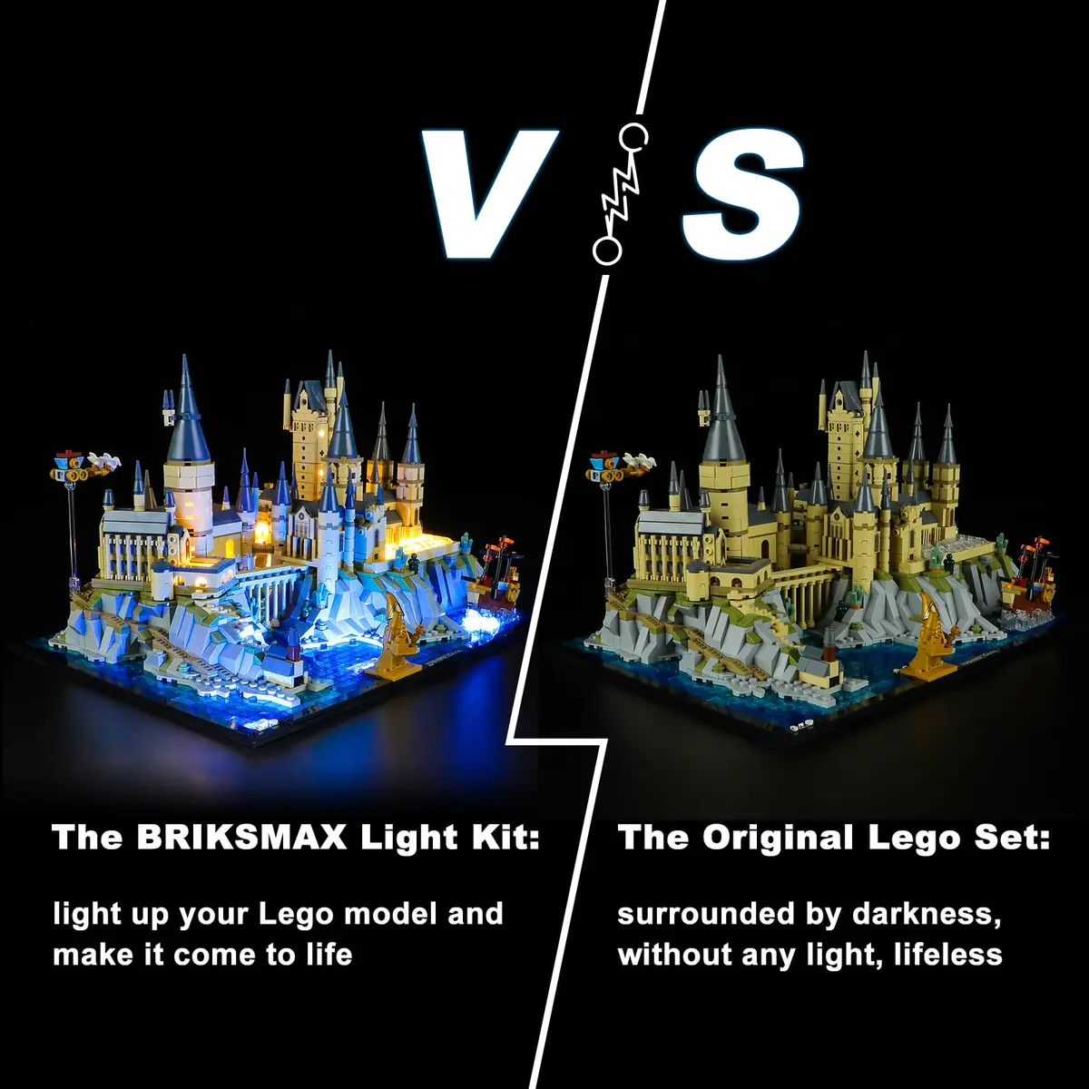 BRIKSMAX Light Kit Compatible with LEGO Hogwarts Castle and Grounds | LED Lighting for Model Sets (4.72 in x 6.69 in x 2.17 in) - view 9