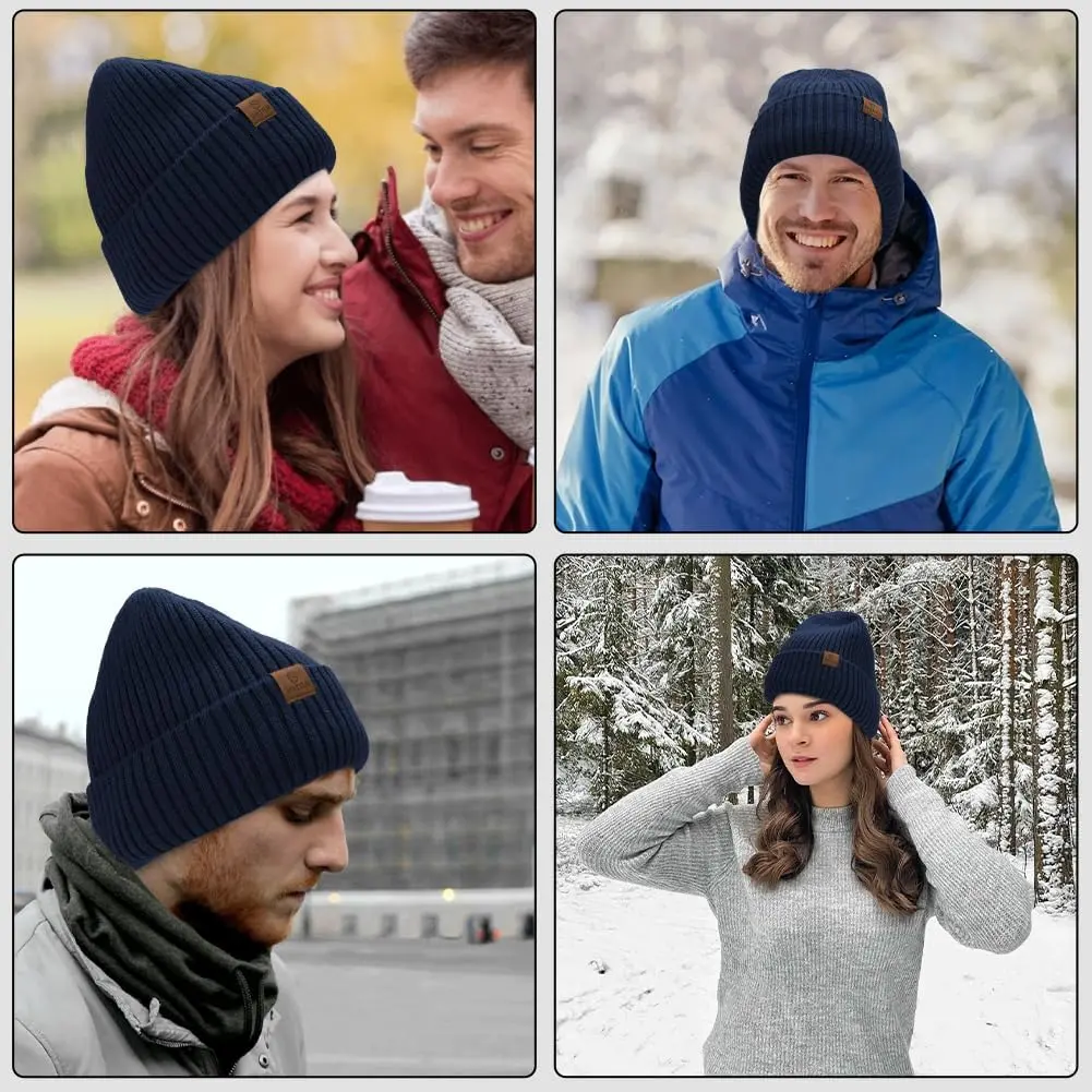 ZTL Merino Wool Beanie Hat for Men Women | Thick Warm Fleece Lined Knit Winter Hat - view 7