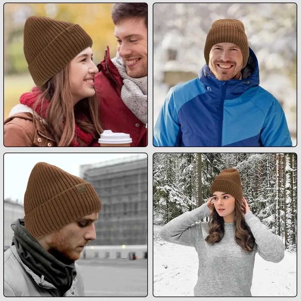 ZTL Merino Wool Beanie Hat for Men Women | Thick Warm Fleece Lined Knit Winter Hat - view 7