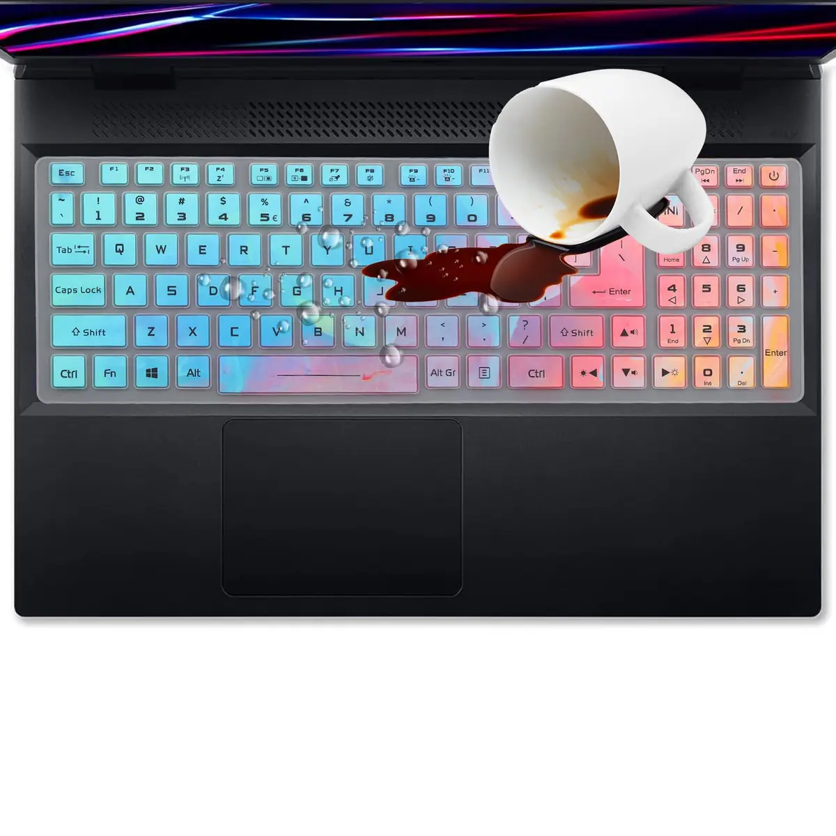 MUBUY-GOL Keyboard Cover for Acer Nitro 5 & Predator Helios 300 15.6" & 17.3" | Waterproof & Washable - view 6