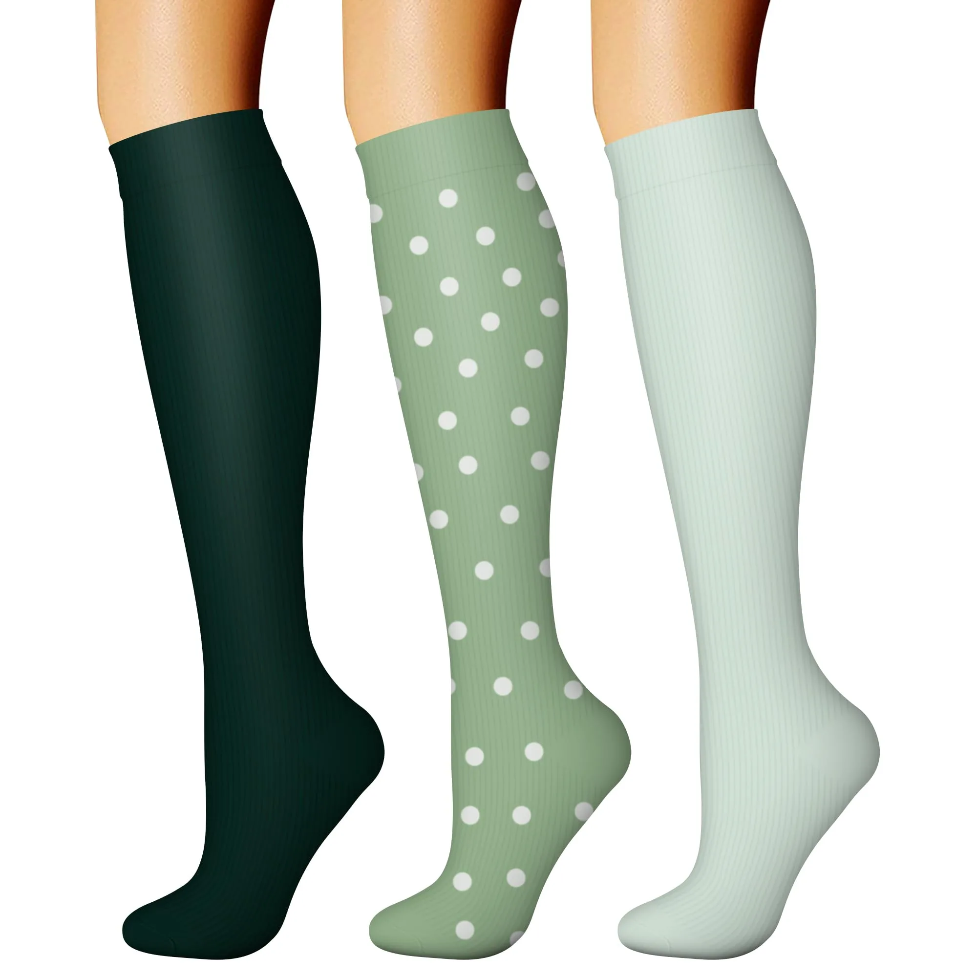 CHARMKING Compression Socks for Women & Men (3 Pairs, S/M, Multi 59) | 15-20 mmHg Medical Grade Support - main product image