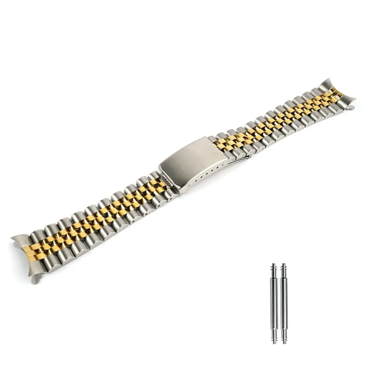 TOMIYOY 2 Tone Gold Jubilee Watch Band 20mm (0.79 in) | Solid 316L Stainless Steel for RLX SKX Watches - main product image