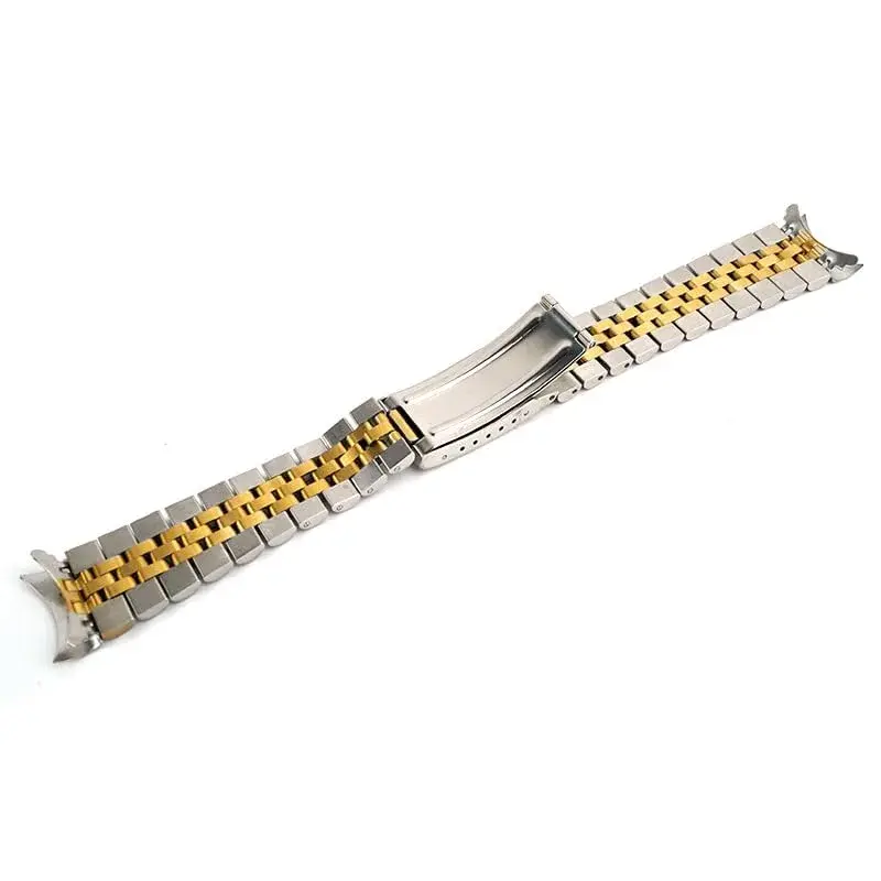 TOMIYOY 2 Tone Gold Jubilee Watch Band 20mm (0.79 in) | Solid 316L Stainless Steel for RLX SKX Watches - view 3