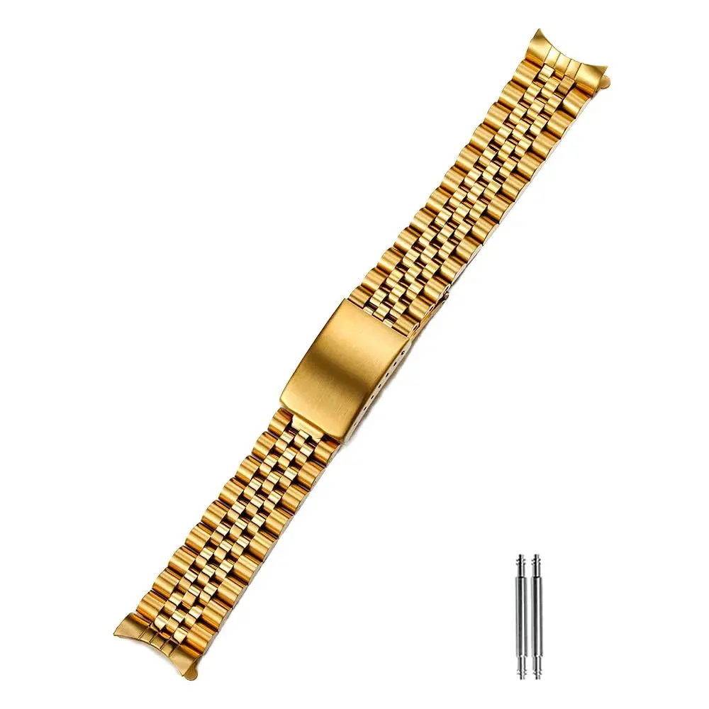 TOMIYOY 20mm Jubilee Stainless Steel Watch Band Gold | Solid 316L Metal Strap for RLX SKX Watches - main product image