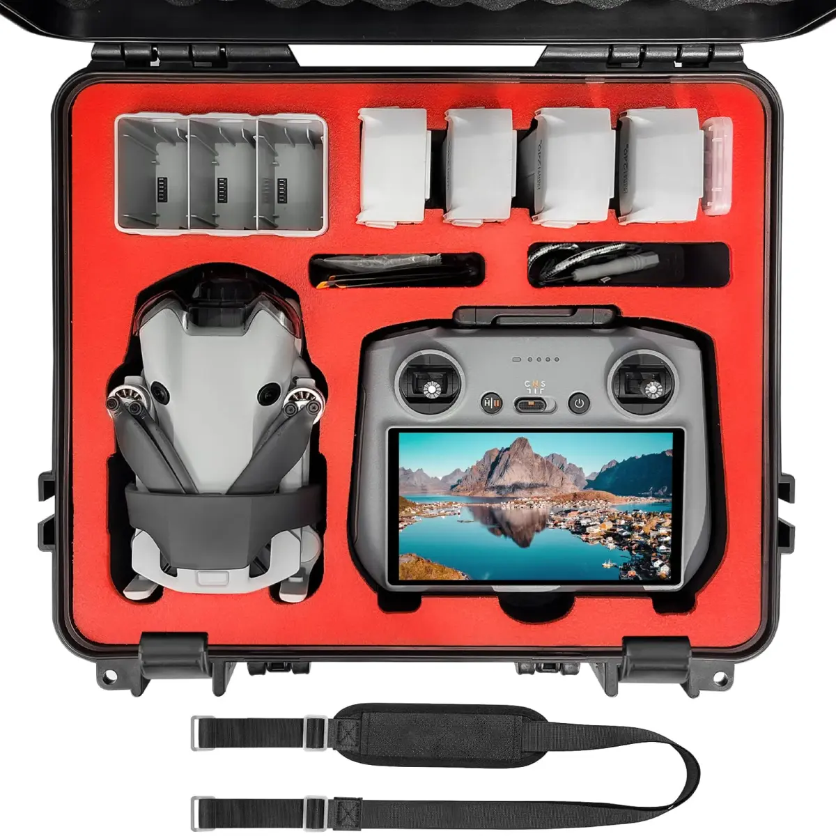 FPVtosky Hard Case for DJI Mini 4 Pro/Mini 3 Pro & RC 2 Controller, Waterproof Travel Case 34cm (13.19in) | Protects Drone & Accessories - main product image