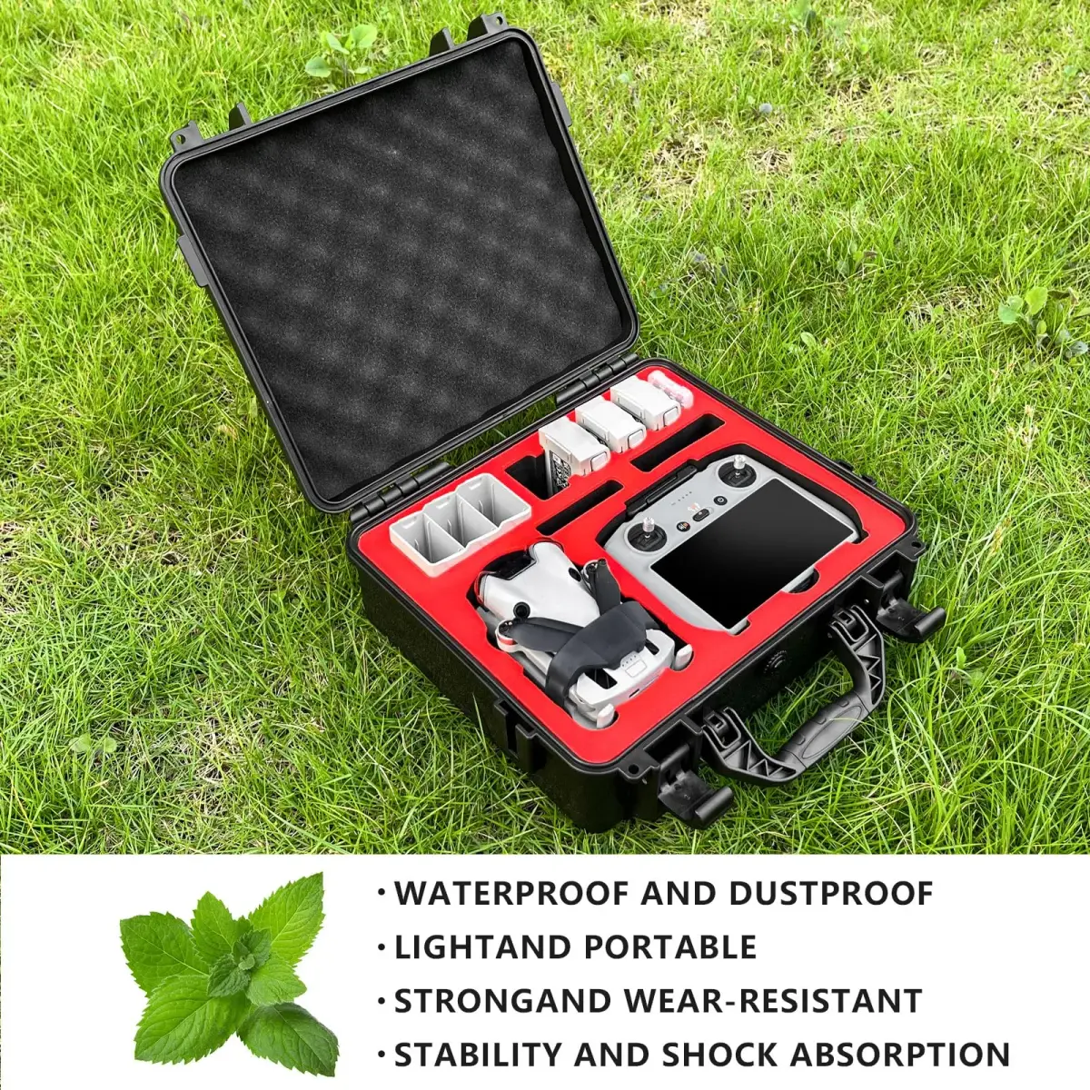FPVtosky Hard Case for DJI Mini 4 Pro/Mini 3 Pro & RC 2 Controller, Waterproof Travel Case 34cm (13.19in) | Protects Drone & Accessories - view 7