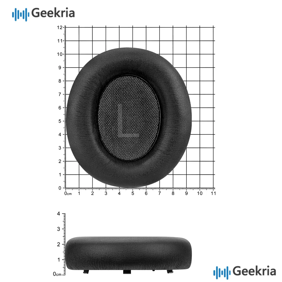 GEEKRIA Black Replacement Ear Pads for Anker Soundcore Space Q45 Life Q45 A3040 | 10.5 x 9.4 cm (4.1 x 3.7 in) - view 6