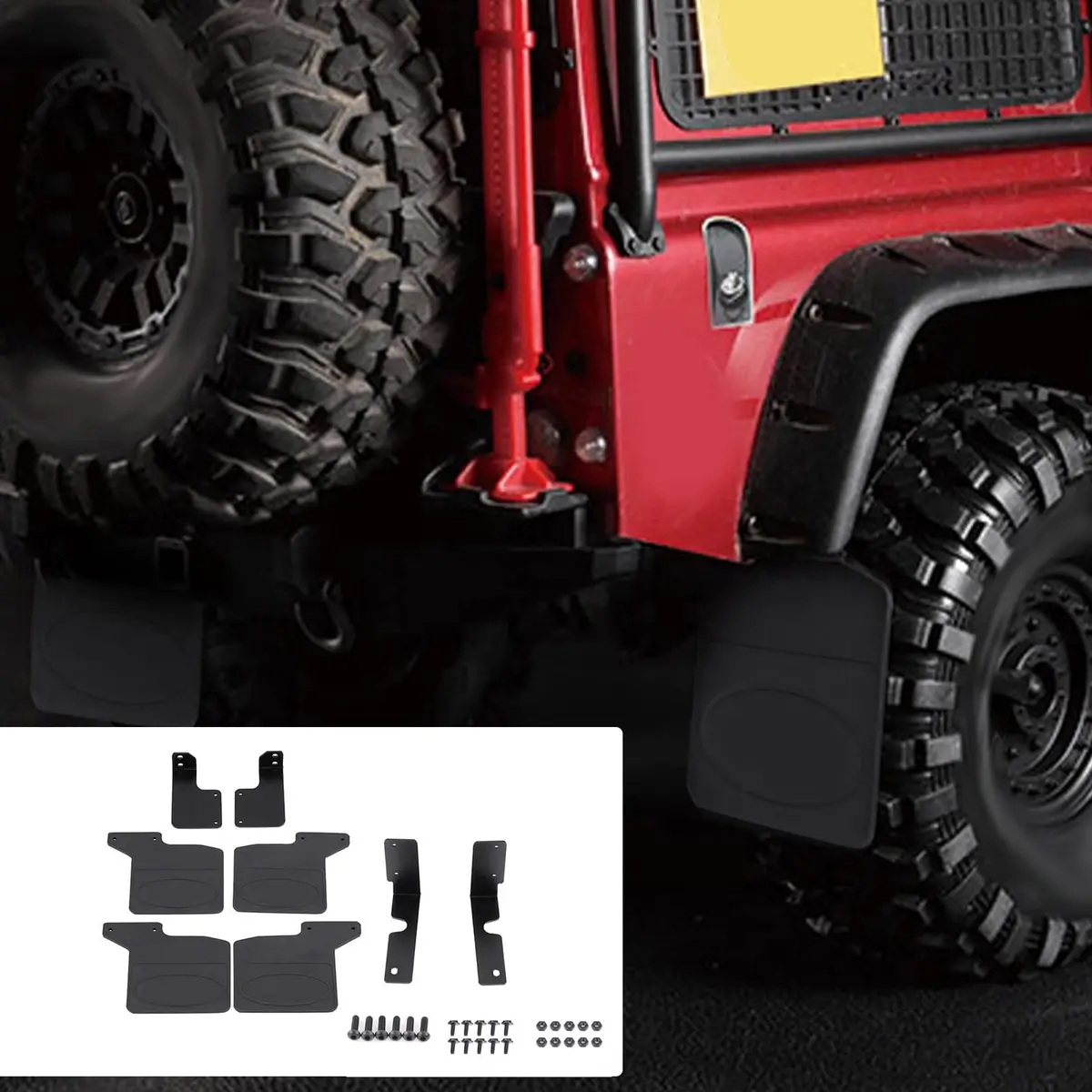 Oumefar RC Car Mud Flaps -4 1/10 Scale Rubber & Metal Accessories | Realistic & Durable - view 2