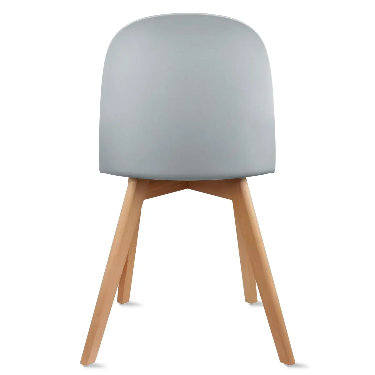 2xhome Modern Armless Dining Chair Plastic Shell Seat with Wooden Legs | Indoor or Outdoor Use | Home Kitchen Patio, Gray, Single - view 5