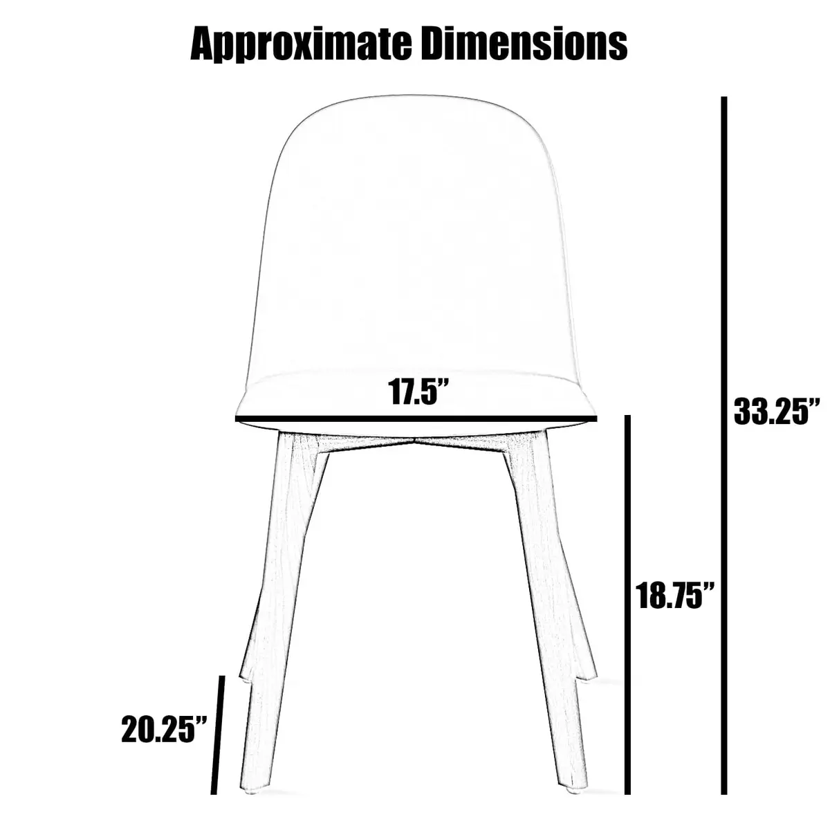 2xhome Modern Armless Dining Chair Plastic Shell Seat with Wooden Legs | Indoor or Outdoor Use | Home Kitchen Patio, Green - view 2