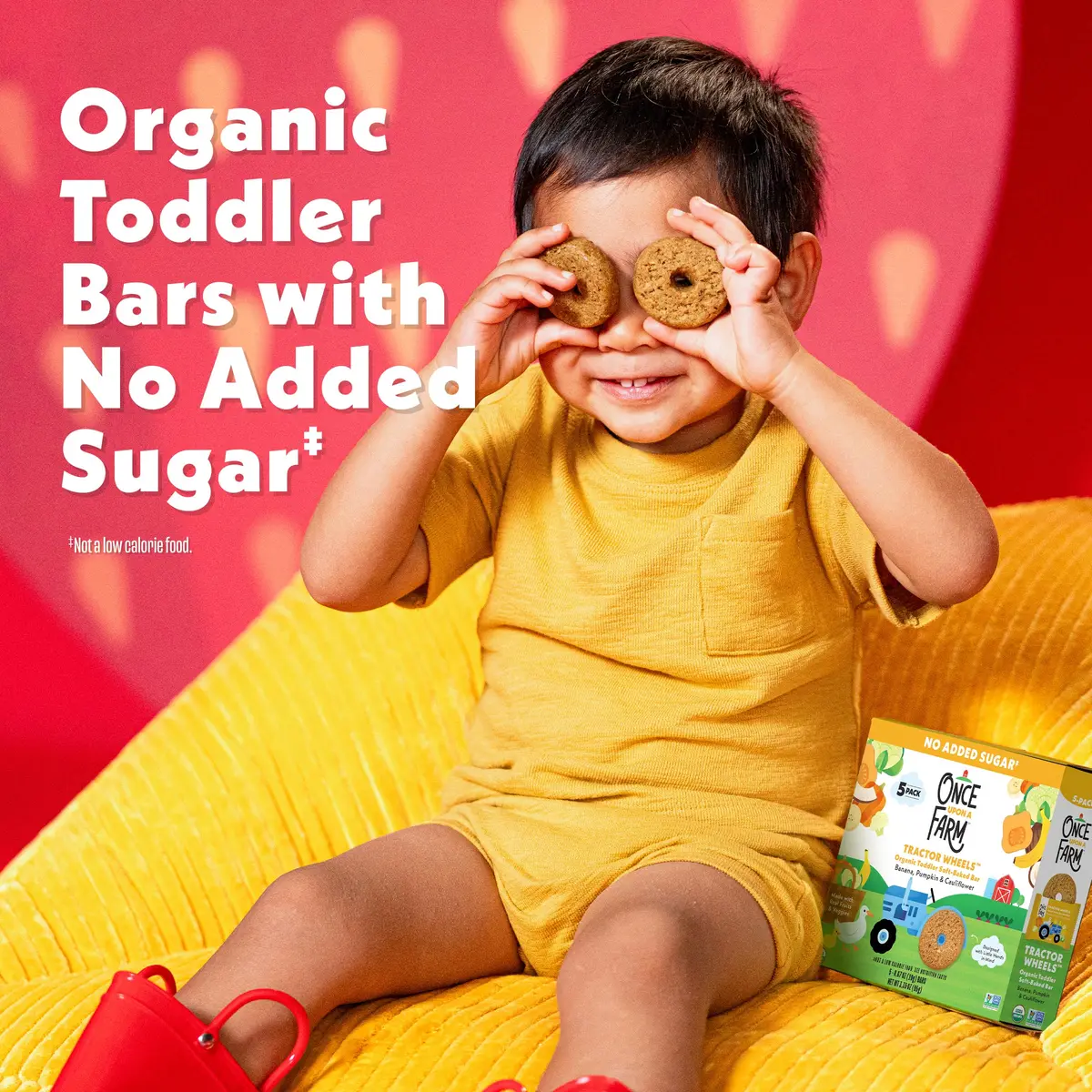 Once Upon a Farm Tractor Wheel Bar, Banana, Pumpkin & Cauliflower | Organic Baby Snack 3.35 OZ - view 2