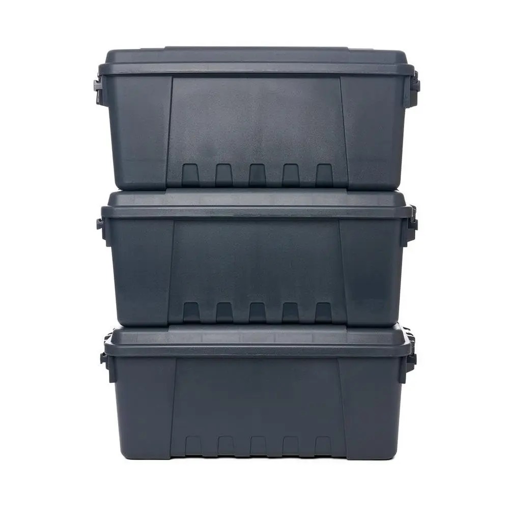 Plano Storage Trunks Medium - 3 Pack | Solid Charcoal Stackable Storage - main product image
