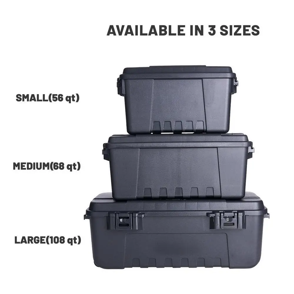 Plano Storage Trunks Medium - 3 Pack | Solid Charcoal Stackable Storage - view 4