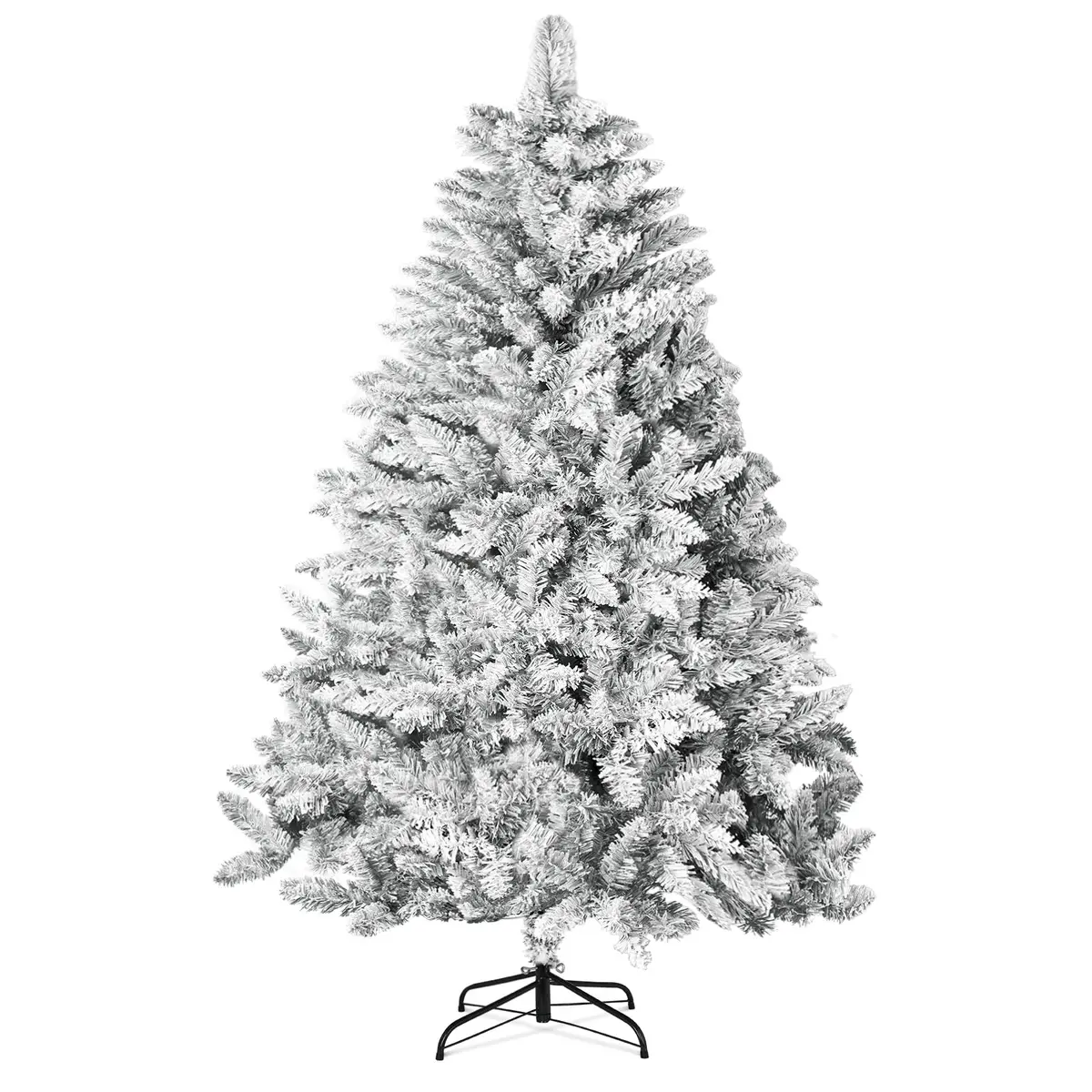 SUNCROWN 6ft Artificial Flocked Christmas Tree | Premium Frosted Snow, Indoor/Outdoor, Foldable Metal Stand, 1000 Tips - view 9