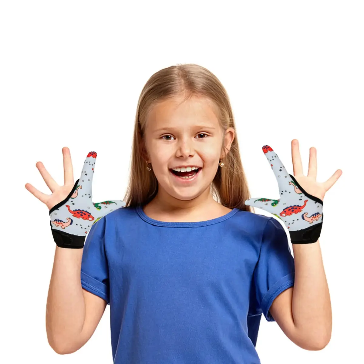Yxmeiguo Thumb Sucking Guard Gloves for Kids Ages 5-12 | 2 Pairs, Colorful Dinosaur Pattern - view 6