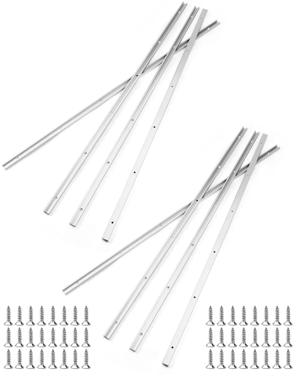 QWORK Aluminum T Track 48 Inch (121.9 cm) - 8 Pack | Universal Double Cut Profile for Woodworking - main product image