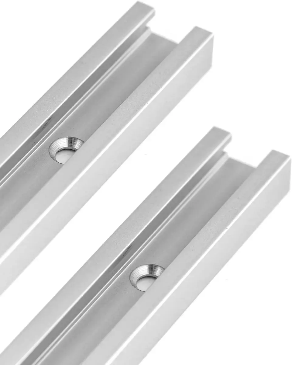 QWORK Aluminum T Track 48 Inch (121.9 cm) - 8 Pack | Universal Double Cut Profile for Woodworking - view 2