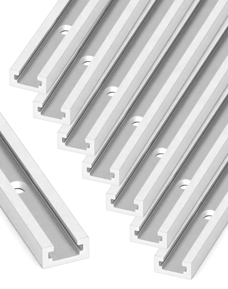 QWORK Aluminum T Track 48 Inch (121.9 cm) - 8 Pack | Universal Double Cut Profile for Woodworking - view 4