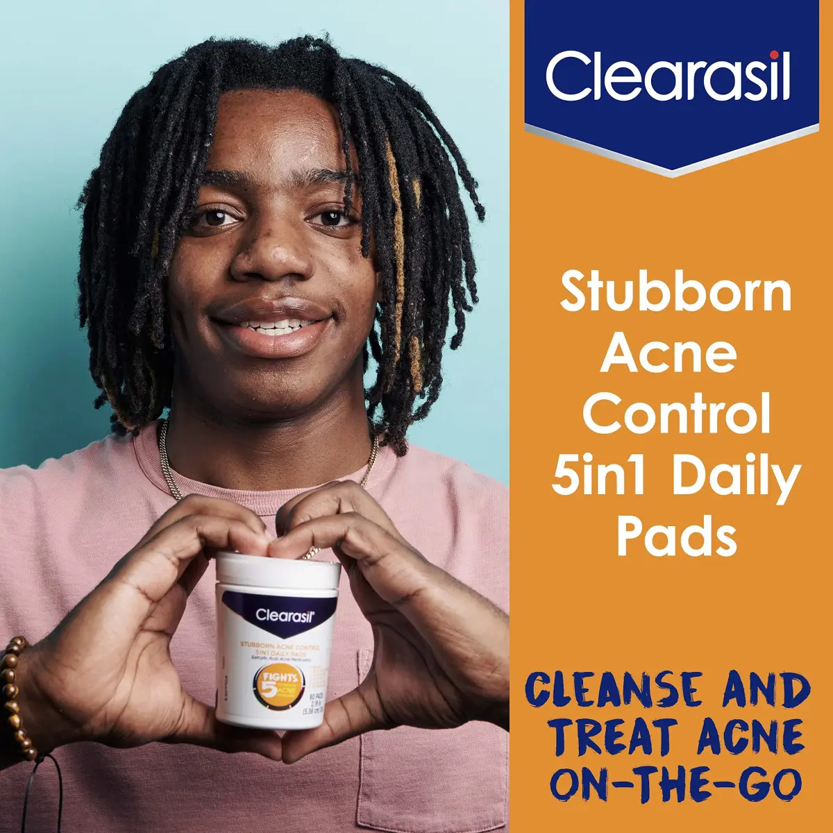Clearasil Stubborn Acne Control 5in1 Daily Facial Cleansing Pads with Salicylic Acid 180 Count (Pack of 2) | Fights Pimple Size, Oil, and Marks - view 5