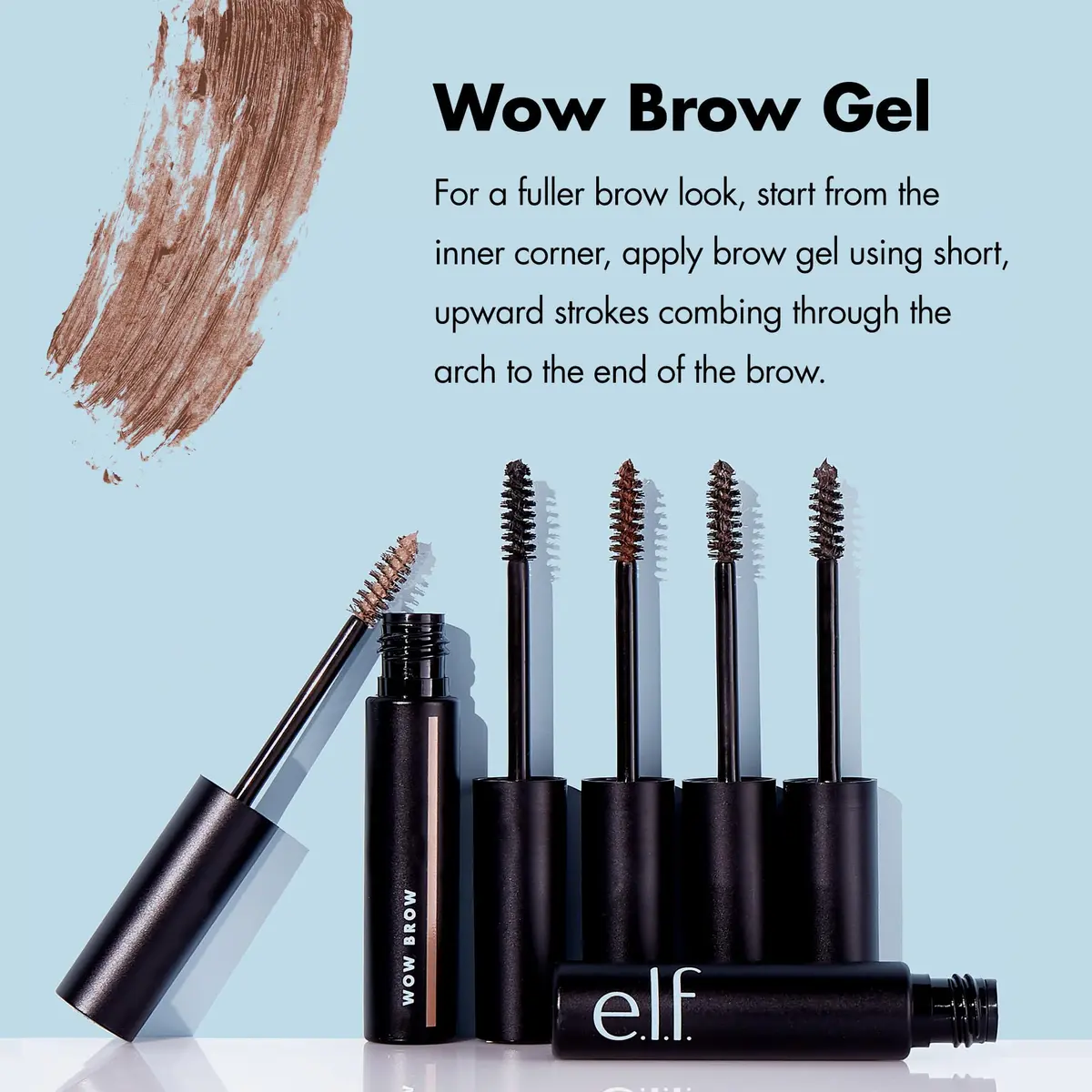 e.l.f. Wow Brow Gel Taupe | Fiber-Infused | 0.12 Ounce Pack of 2 for Natural, Voluminous Brows in India - view 2