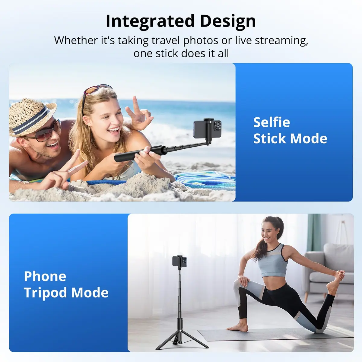 SYNCWIRE Selfie Stick Tripod 55" Aluminum Travel Phone Tripod with Remote for iPhone 17/16/15/14/13/12 Series and More Smartphones - view 8
