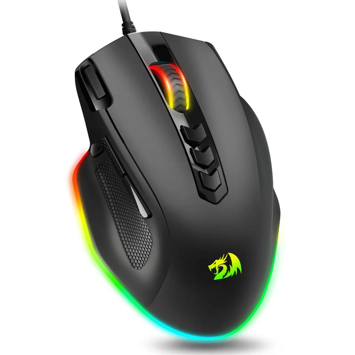 Redragon M614 Wired Gaming Mouse | Up to 8000 DPI, RGB Backlit, 11 Programmable Buttons, Ergonomic Design - main product image