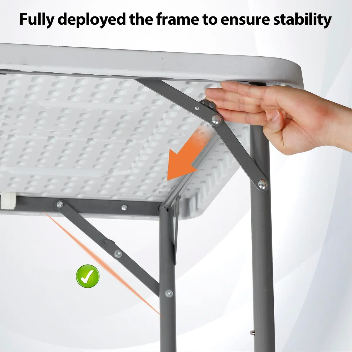 ZENY 34inch Fold in Half Square Table | Portable Plastic Dining Card Table for Indoor & Outdoor Use - view 8
