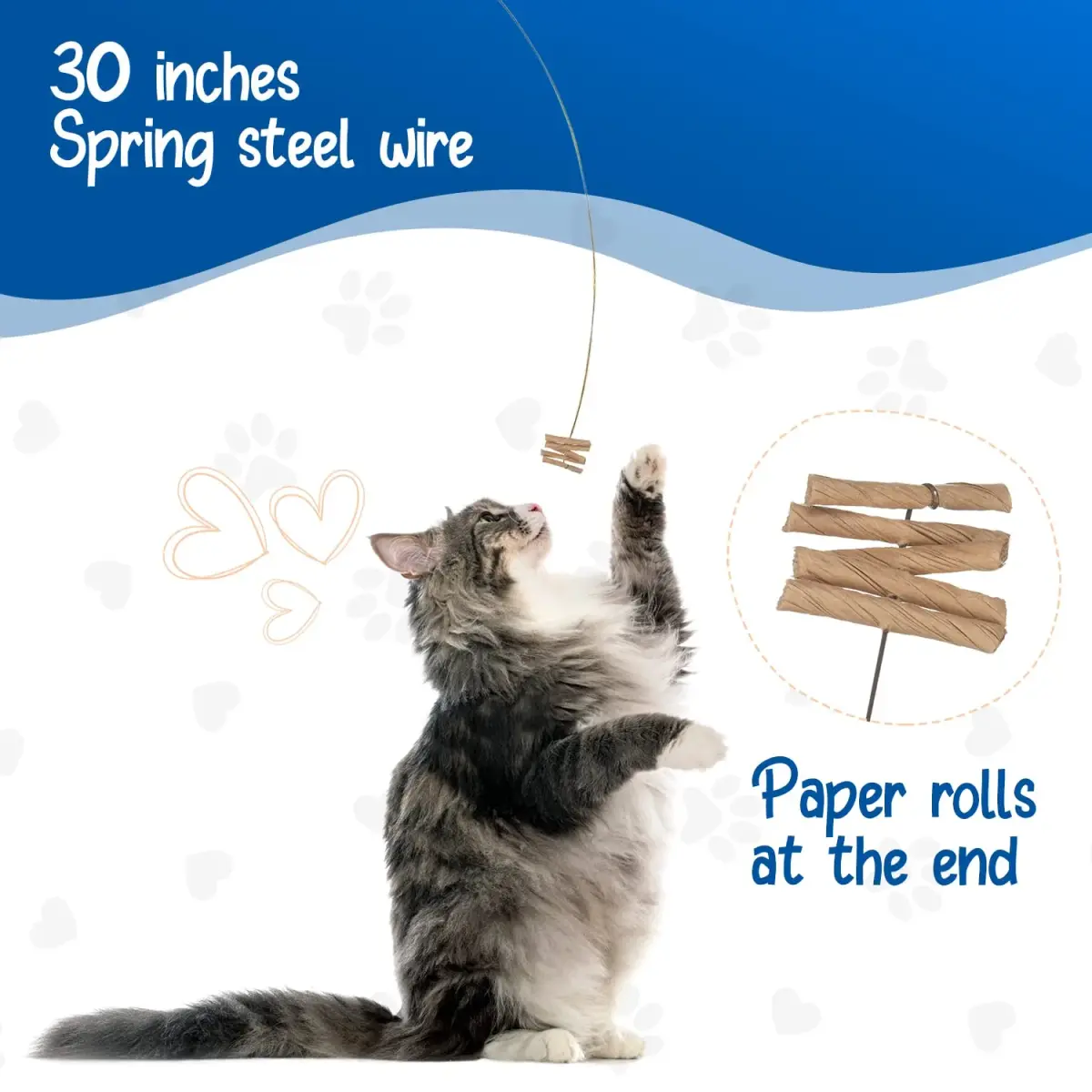 Cat Dancer Interactive Cat Toy 2-Pack | Engaging Paper Roll on 30-Inch Steel Wire for Playful Cats - view 5