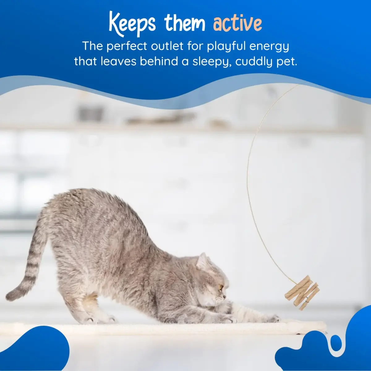 Cat Dancer Interactive Cat Toy 2-Pack | Engaging Paper Roll on 30-Inch Steel Wire for Playful Cats - view 6