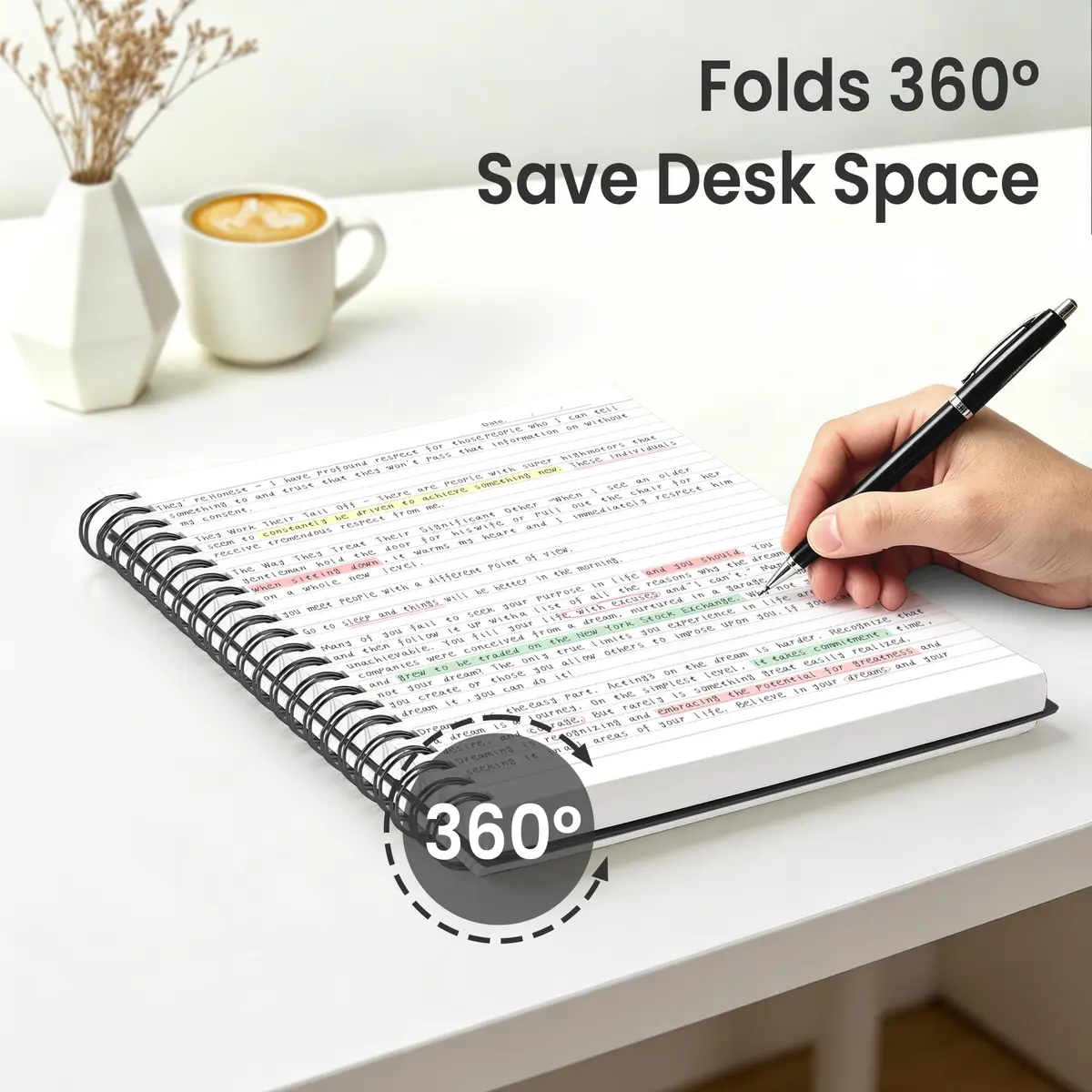 EMSHOI Lined Spiral Journal Notebook A4 Size 300 Pages (21.8cm x 28.7cm) | College Ruled Paper for Students & Professionals - view 6