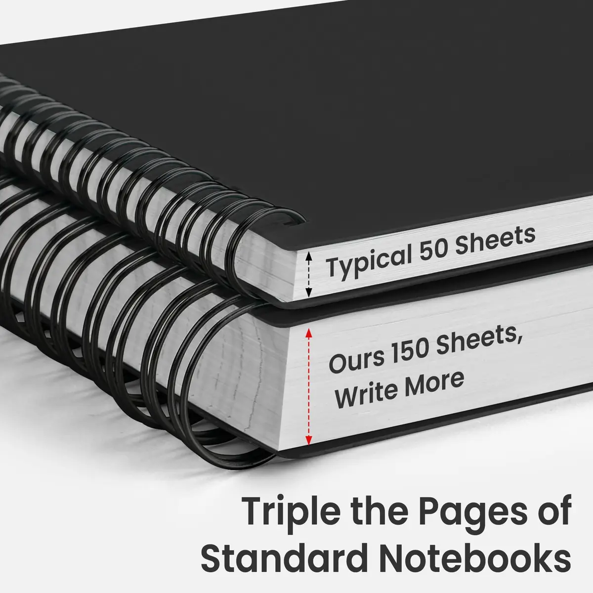 EMSHOI Lined Spiral Journal Notebook A4 Size 300 Pages (21.8cm x 28.7cm) | College Ruled Paper for Students & Professionals - view 3