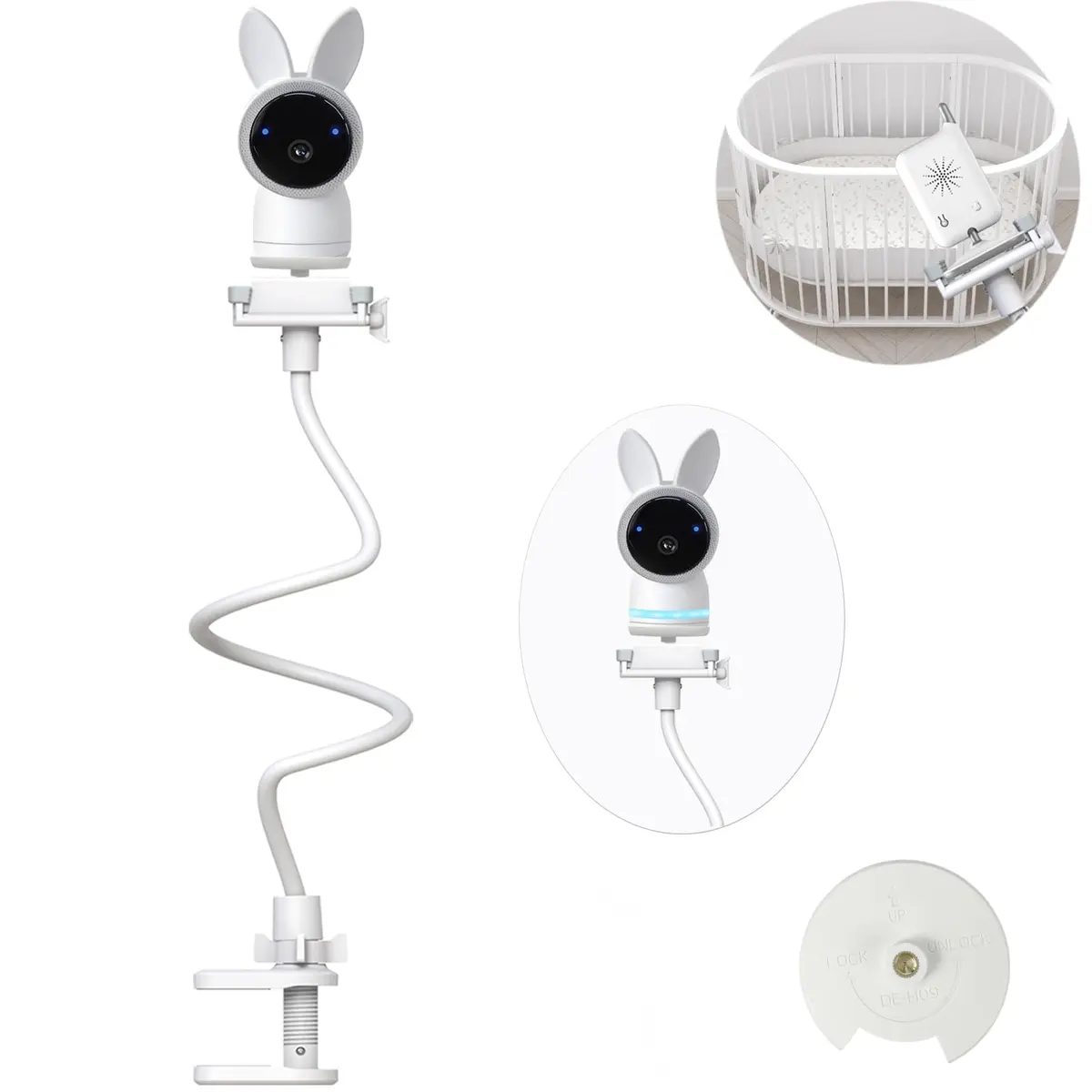 Derebir Flexible Baby Monitor Mount Holder Stand for ARENTI Cameras & Most 1/4" Screw Mounts | 85.6 cm (33.7 inch) - main product image