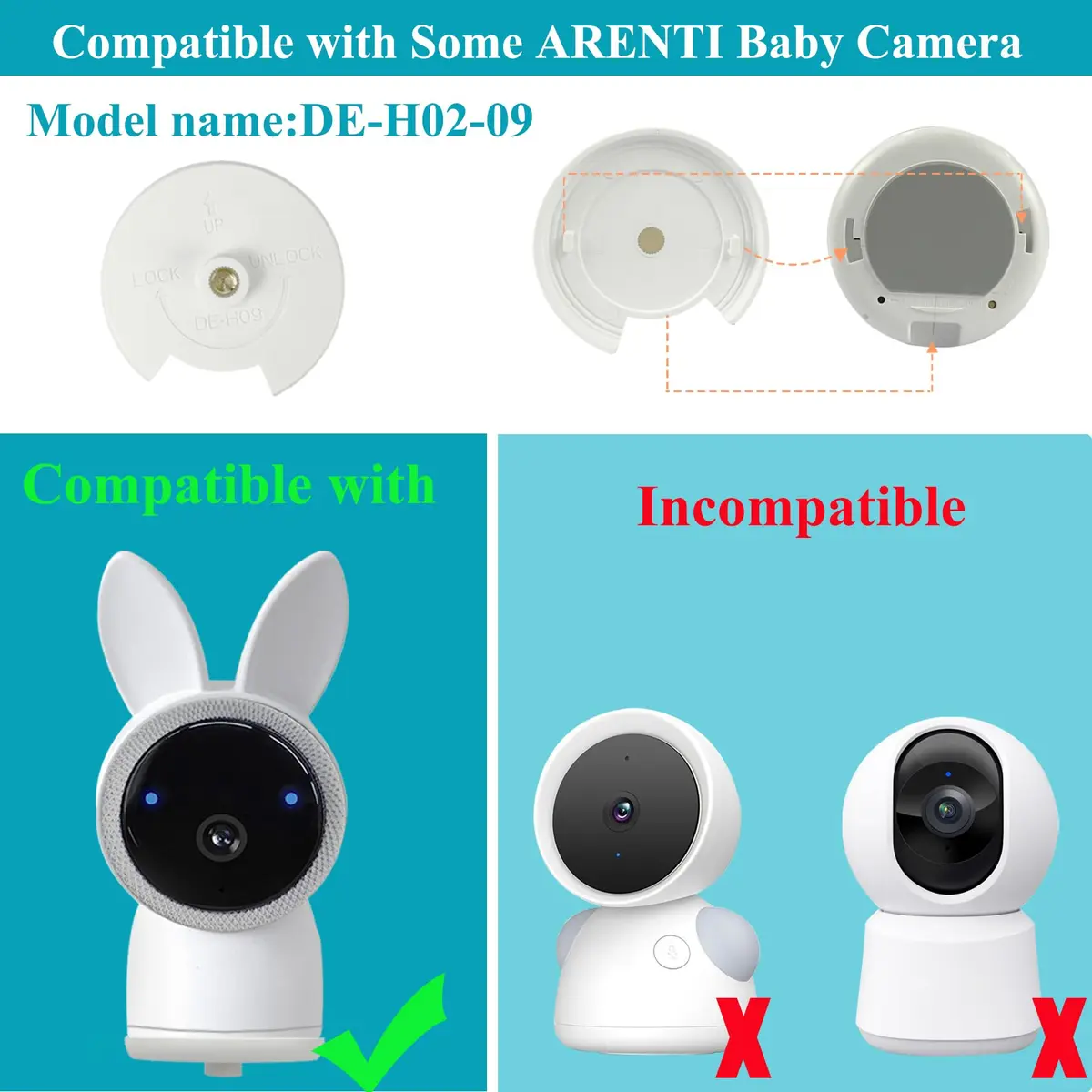 Derebir Flexible Baby Monitor Mount Holder Stand for ARENTI Cameras & Most 1/4" Screw Mounts | 85.6 cm (33.7 inch) - view 2