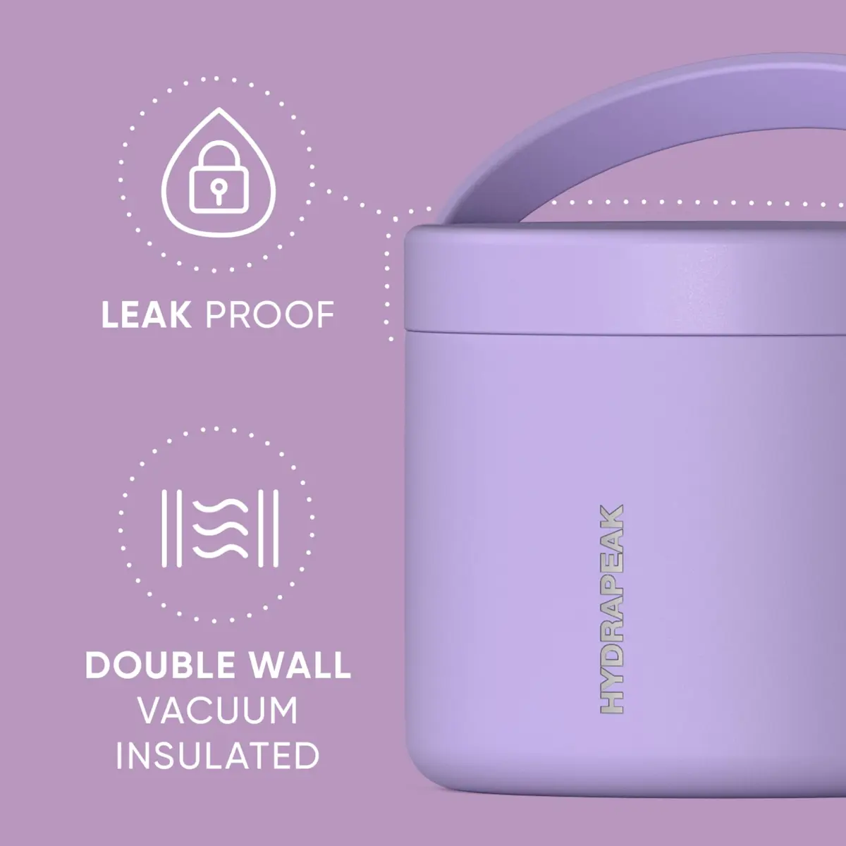 Hydrapeak 18oz Stainless Steel Vacuum Insulated Food Jar | 532ml (18 Fl Oz) Hot & Cold Food Container - view 3