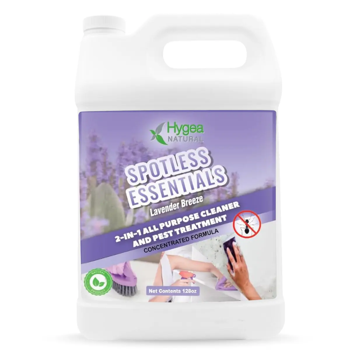 Hygea Natural Spotless Essentials Bed Bug Concentrate & Cleaner Lavender | Natural Pest & Surface Cleaner 128 Fl Oz - main product image