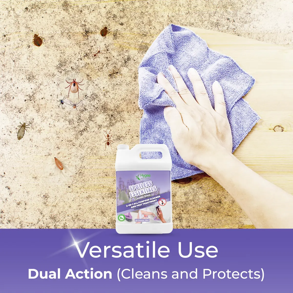 Hygea Natural Spotless Essentials Bed Bug Concentrate & Cleaner Lavender | Natural Pest & Surface Cleaner 128 Fl Oz - view 7