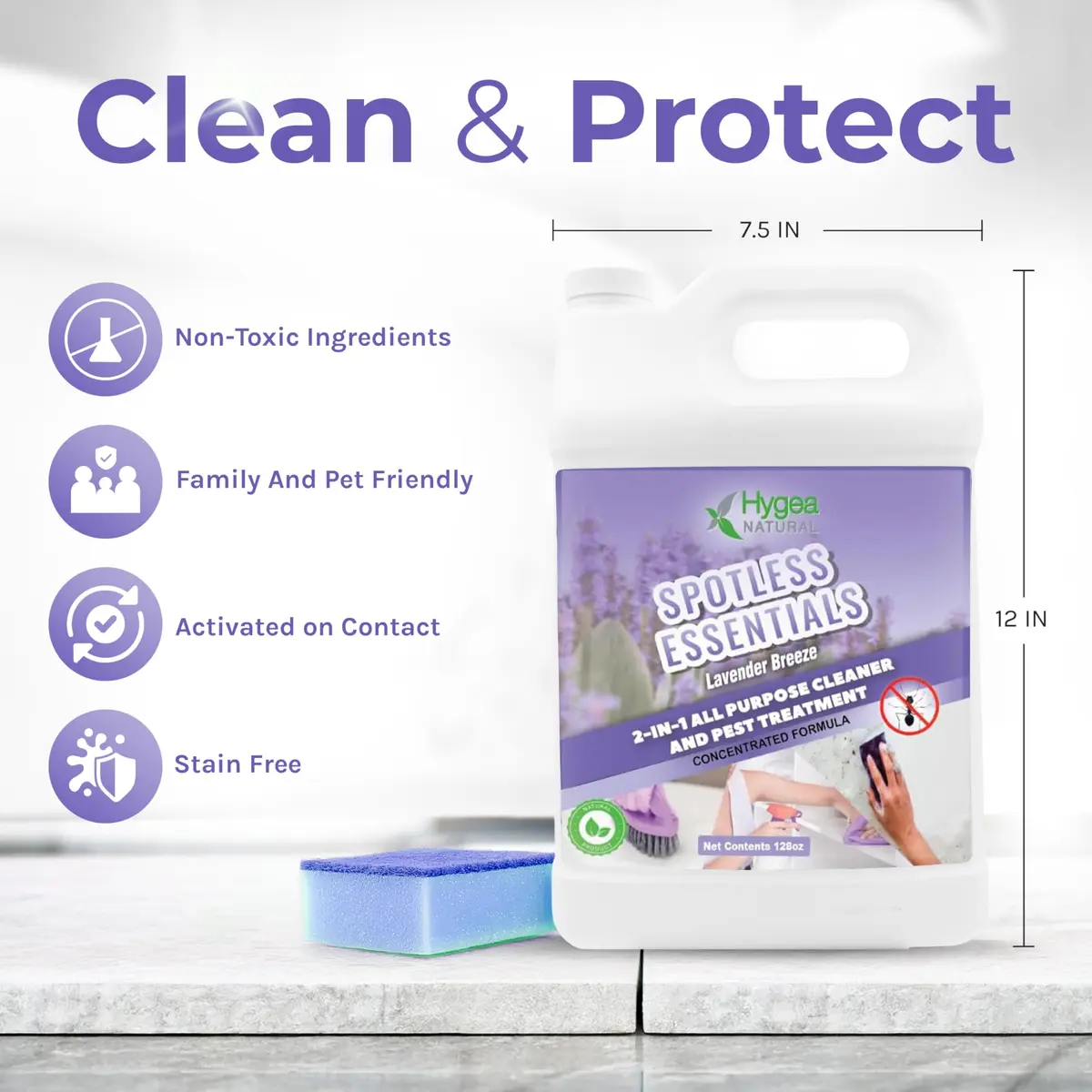 Hygea Natural Spotless Essentials Bed Bug Concentrate & Cleaner Lavender | Natural Pest & Surface Cleaner 128 Fl Oz - view 3