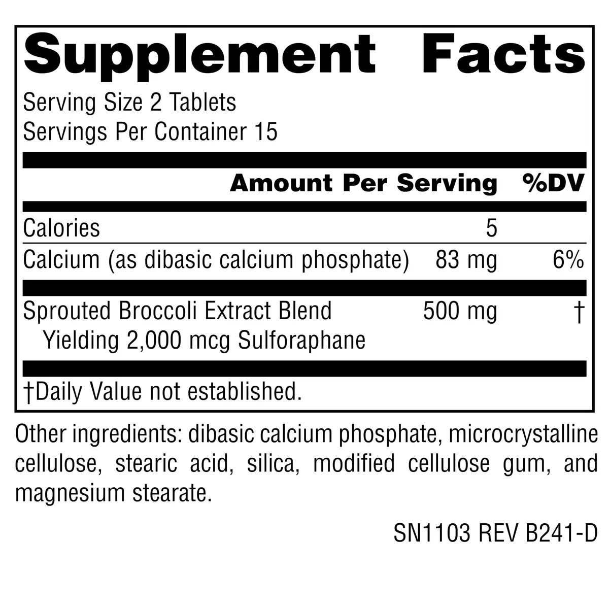 Source Naturals Broccoli Sprouts Extract 250 mg | Sulforaphane 2000 mcg, 30 Tablets, Gluten-Free - view 2