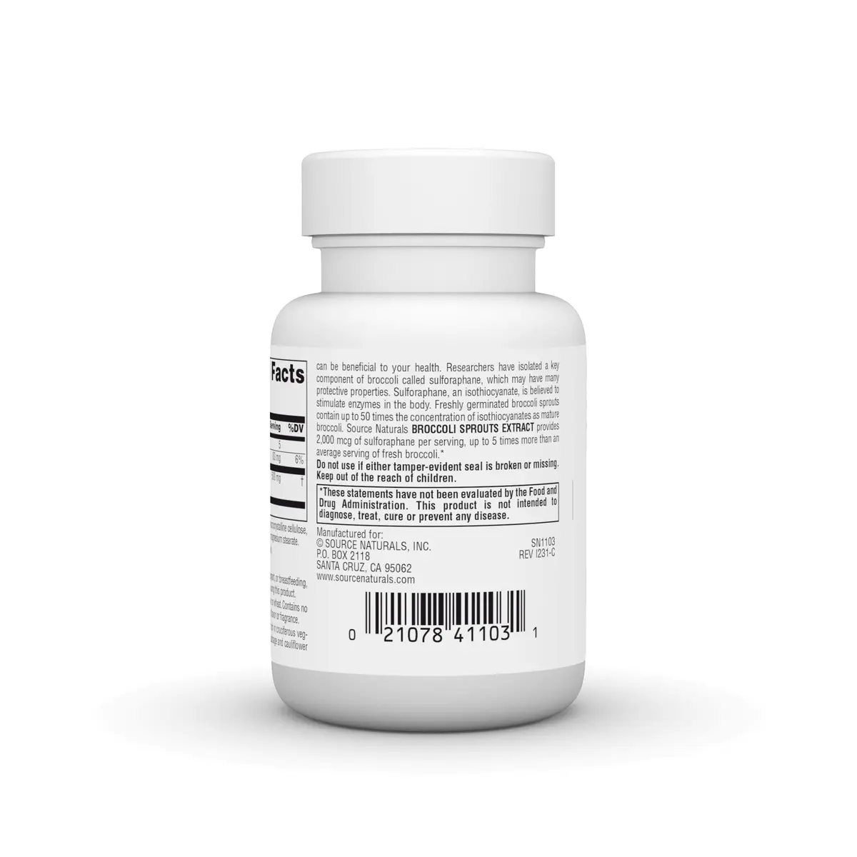 Source Naturals Broccoli Sprouts Extract 250 mg | Sulforaphane 2000 mcg, 30 Tablets, Gluten-Free - view 4