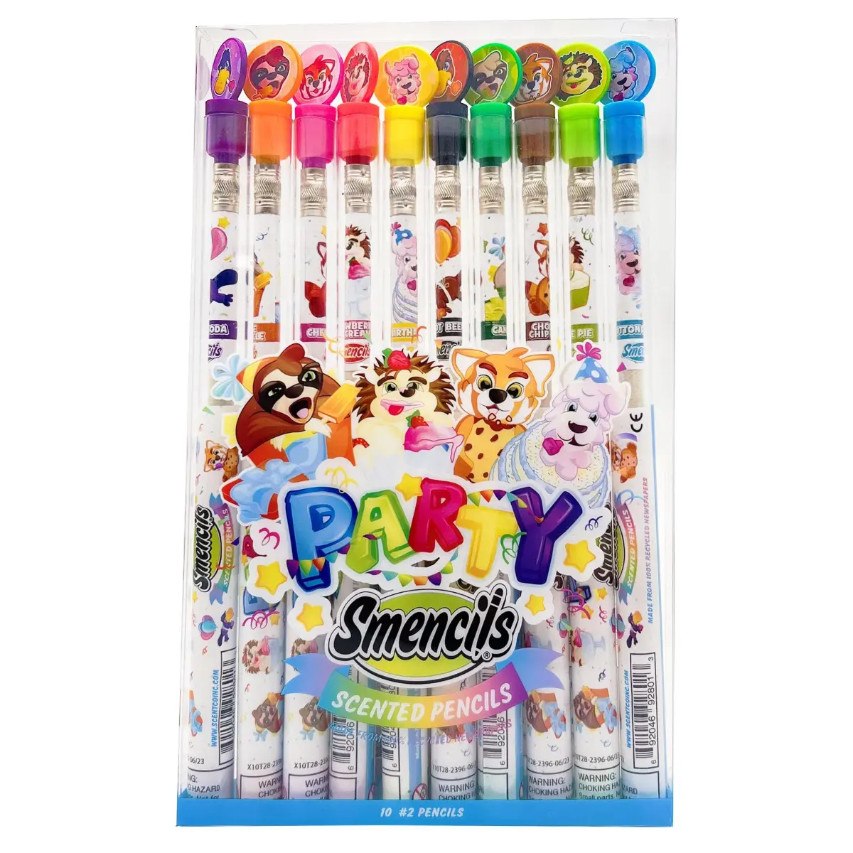 Scentco Party Smencils - Patented Gourmet Scented Graphite HB #2 Pencils, 10 Count | Recycled Newspaper, 2-Year Scent Guarantee - main product image