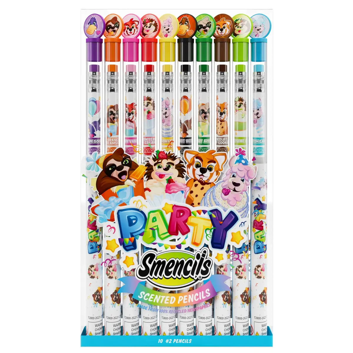 Scentco Party Smencils - Patented Gourmet Scented Graphite HB #2 Pencils, 10 Count | Recycled Newspaper, 2-Year Scent Guarantee - view 2