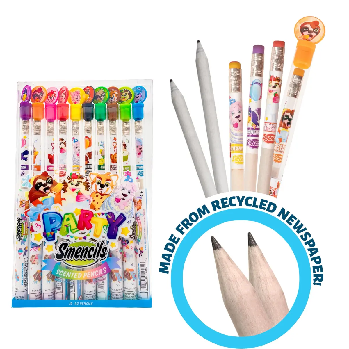 Scentco Party Smencils - Patented Gourmet Scented Graphite HB #2 Pencils, 10 Count | Recycled Newspaper, 2-Year Scent Guarantee - view 4