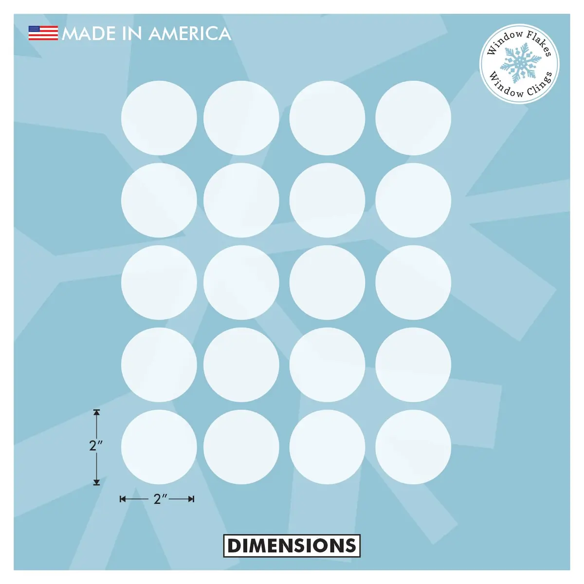 Window Flakes 22 Pack Etched Glass Safety Stickers 50mm (2 Inch) | Prevent Bird Strikes & Accidents - view 2