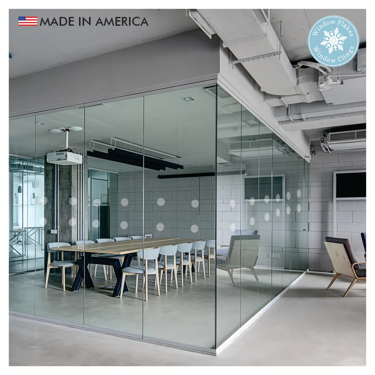 Window Flakes 22 Pack Etched Glass Safety Stickers 50mm (2 Inch) | Prevent Bird Strikes & Accidents - view 3