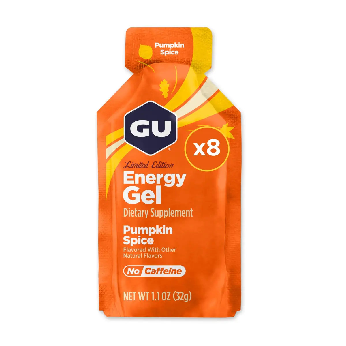 GU Energy Original Energy Gel Pumpkin Spice 1.1 Fl Oz (8.8 Fl Oz) | Dual Source Energy for Athletes - main product image