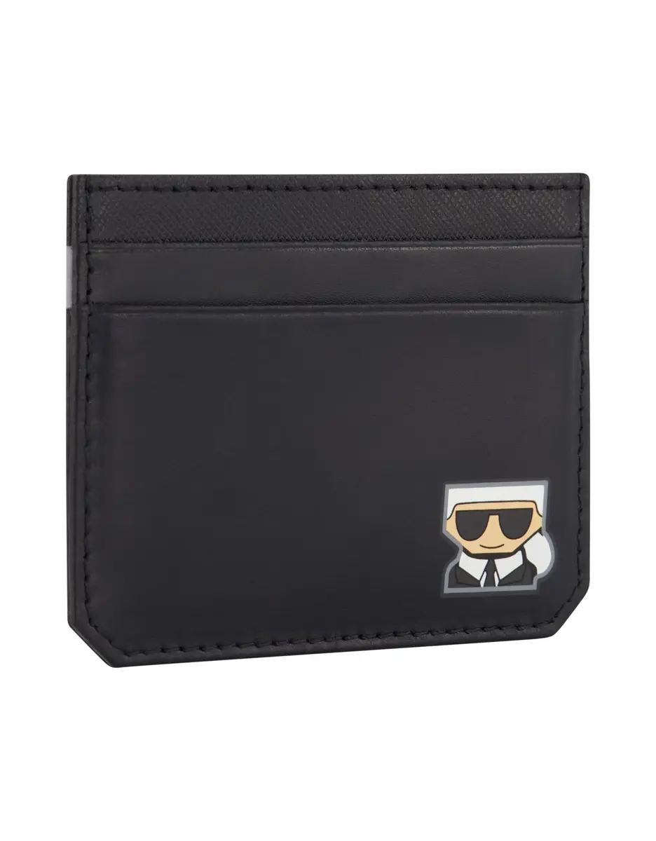 KARL LAGERFELD Paris Women's Slim Card Holder, Black | Saffiano Leather, Logo, Daily Use - view 2