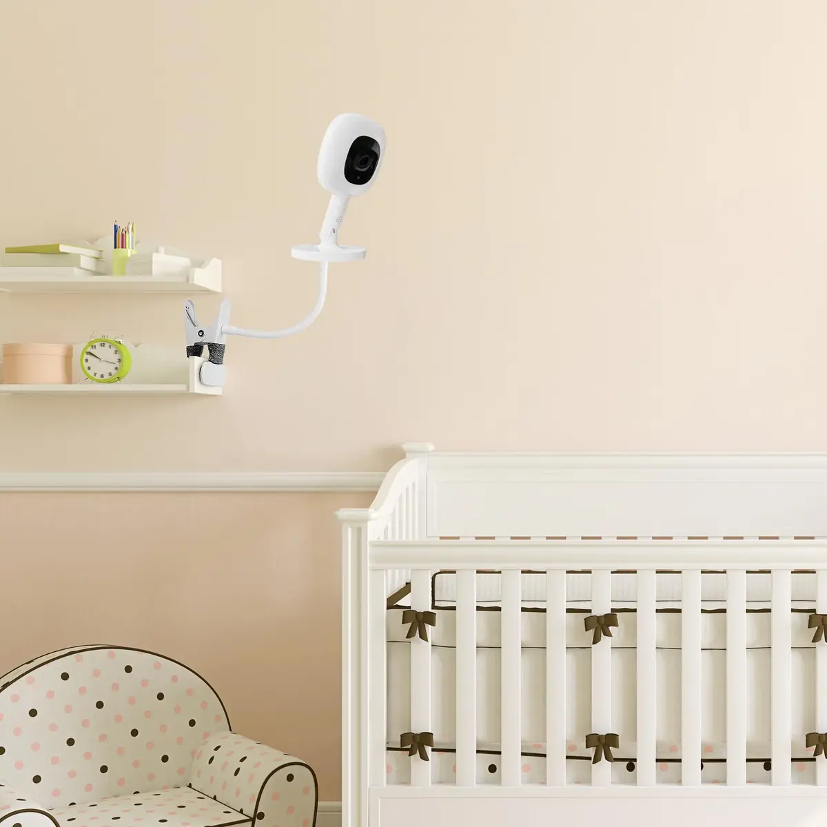 iTODOS Baby Monitor Mount Compatible with Nanit Pro & Flex Stand 8in Flexible Arm | Portable & Sturdy - view 6