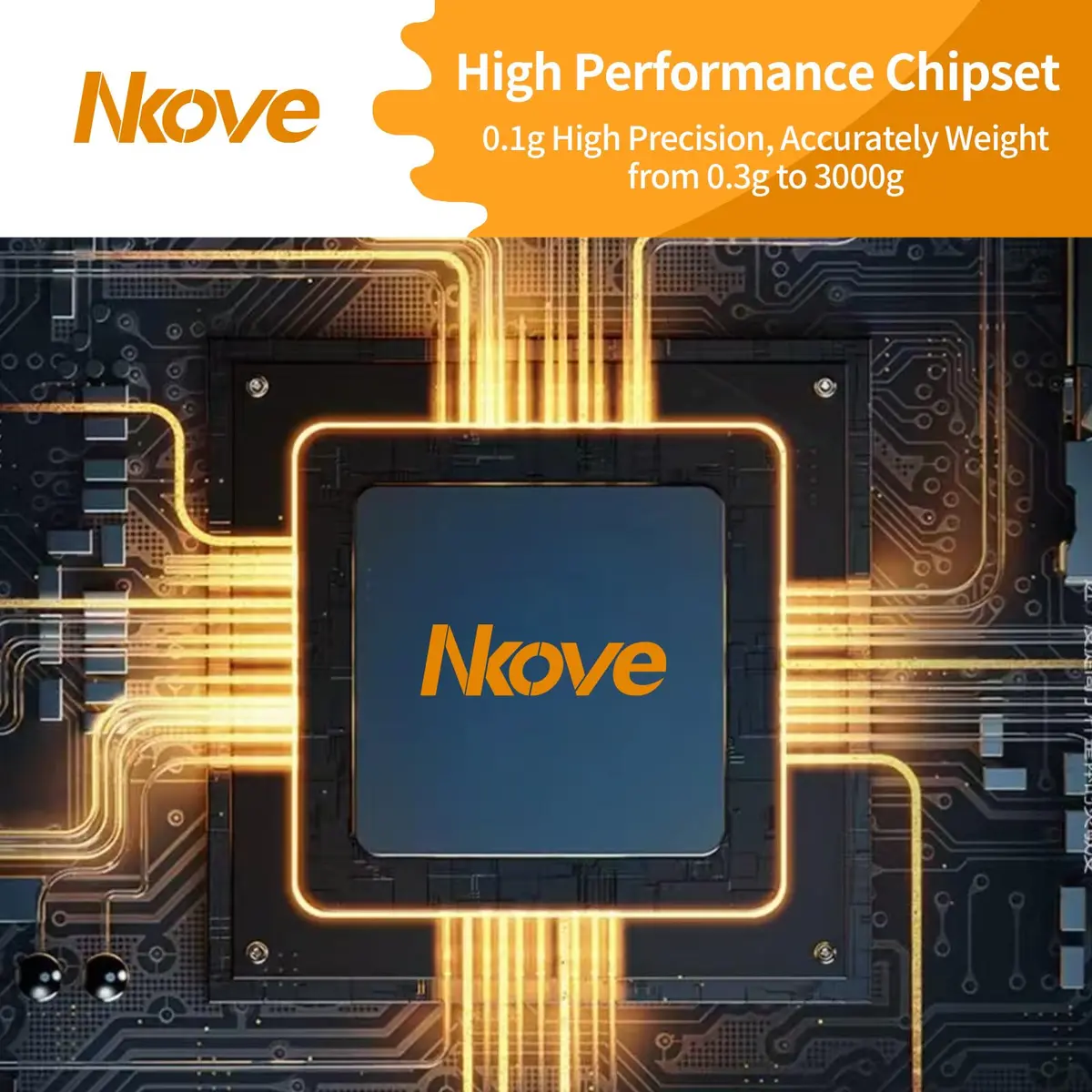 Nkove Digital Coffee Scale with Timer, 0.1g Precision, 3kg Capacity | Compact & Accurate for Home & Cafe - view 3