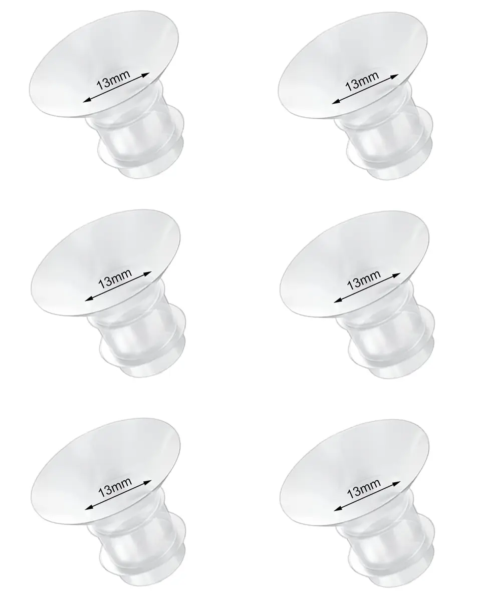 IVARONAL Flange Inserts 13mm | Compatible with Medela & Spectra Pumps, 6PCS, Food-Grade Silicone, Reduce 24mm Tunnel - main product image